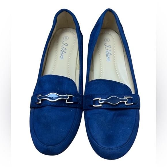 J. Mark Faux Suede Loafer w Blue & Gold Accents - Picture 1 of 7